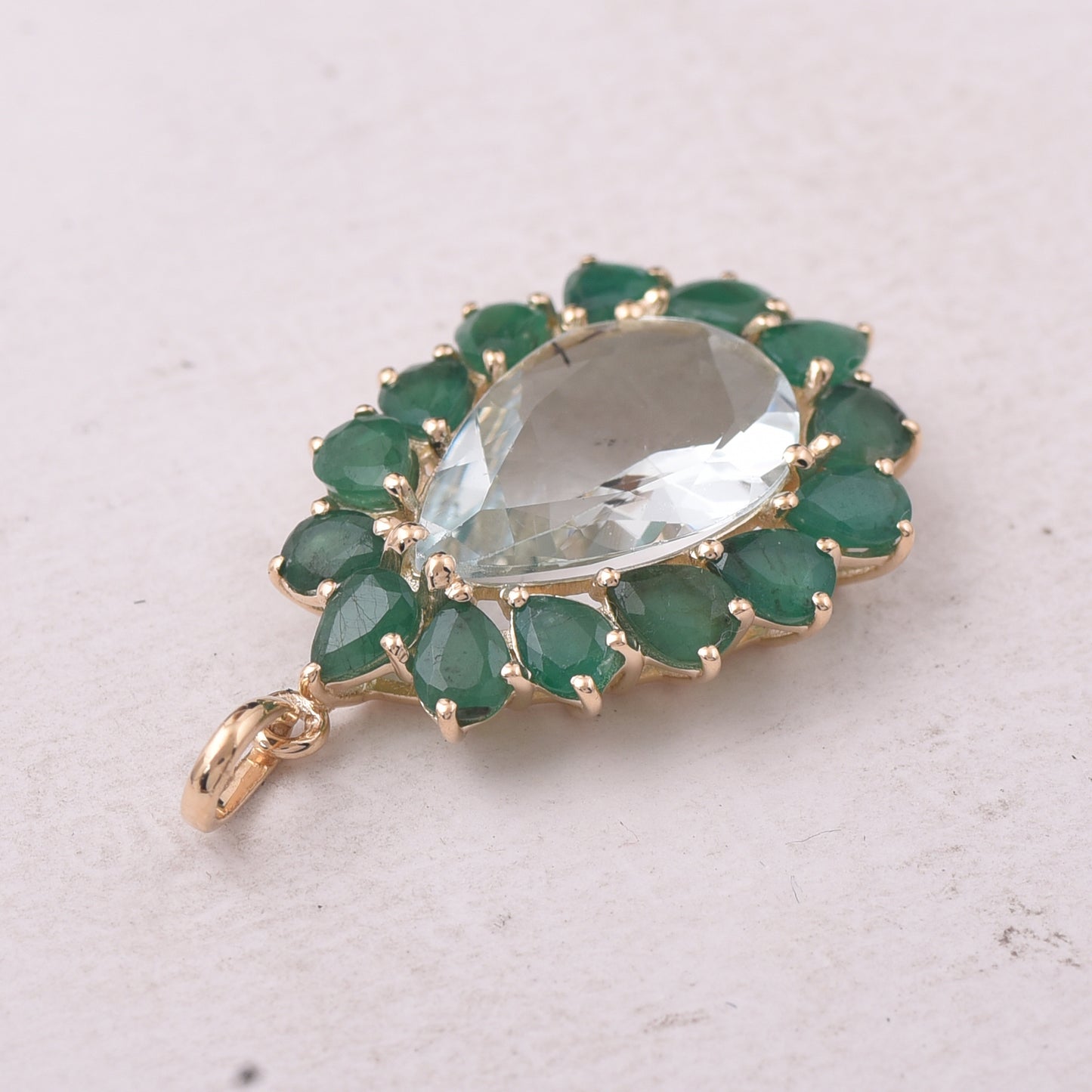 4.52 Ct Pear Aquamarine 9K Gold Pendant