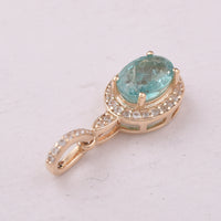 0.91 Ct Oval Emerald 9K Gold Pendant