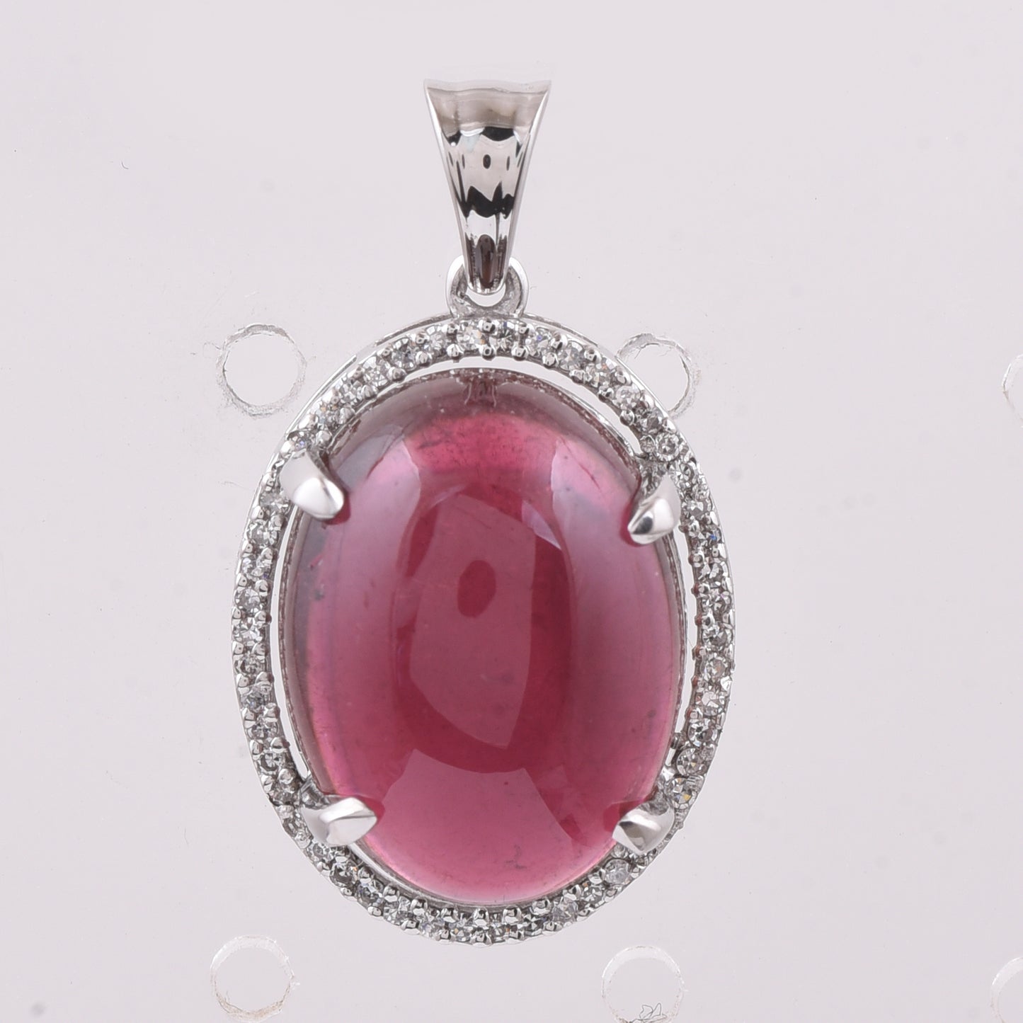 12.51 Ct Oval Natural Pink Tourmaline 950 Platinum Pendant