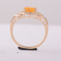 1.03 Ct Round Br.Opal 9K Gold Ring