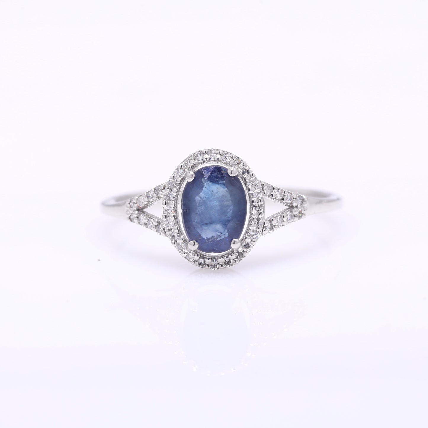 1.20 Ct Oval Mixed Cut Natural Sapphire 950 Platinum Ring