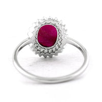 1.58 Ct Oval Mixed Cut Natural Ruby 950 Platinum Ring