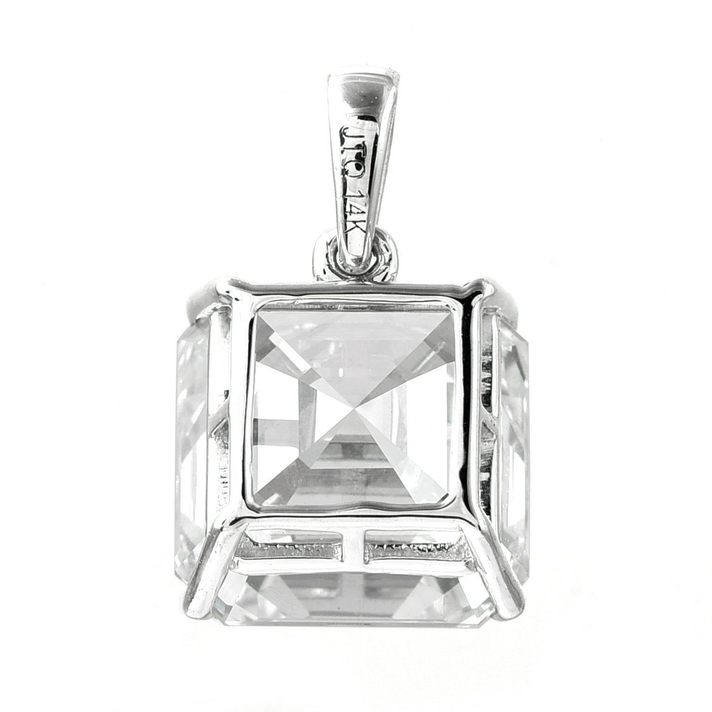 4.72 Ct Square Emerald Cut Lab Grown Diamond 14K Gold Pendant