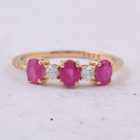 1.01 Ct Oval Natural Ruby 14K Gold Ring