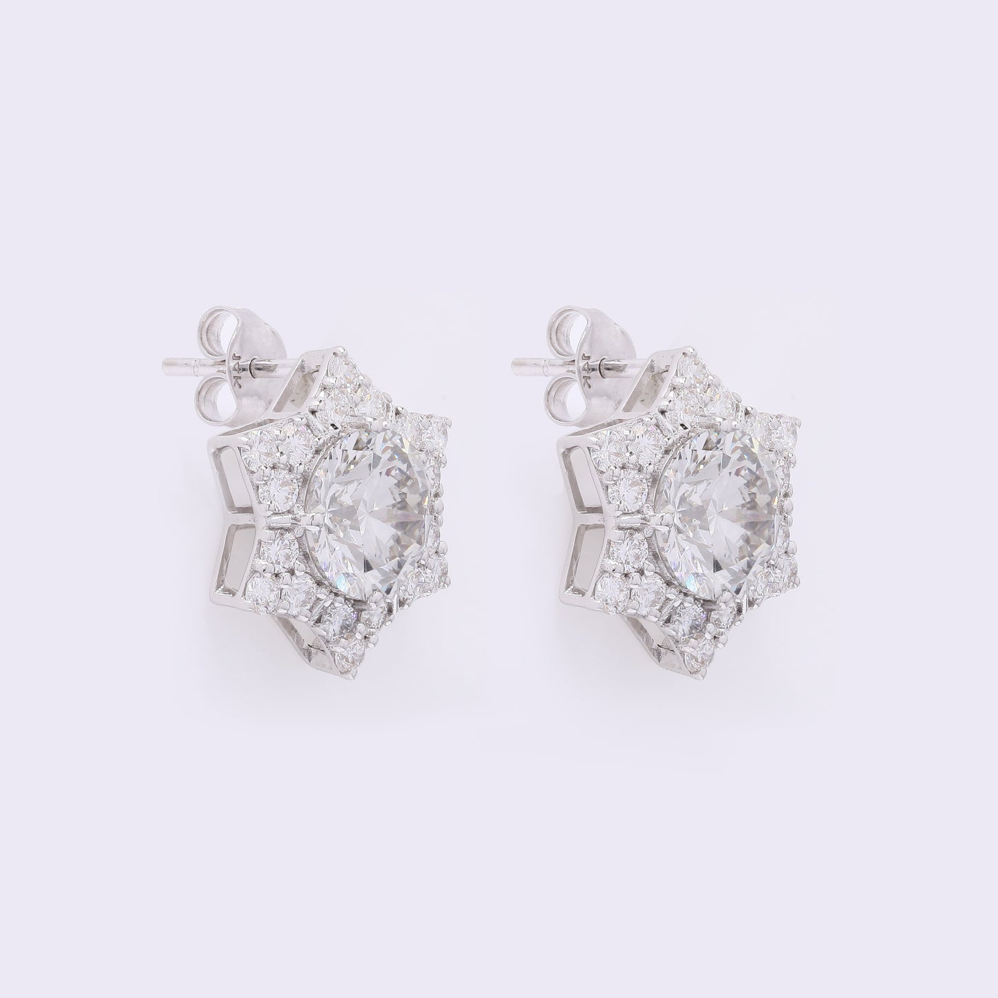4.18 Carats Lab Grown Diamond 14K Gold Earrings