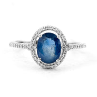 1.72 Ct Oval Mixed Cut Natural Sapphire 950 Platinum Ring