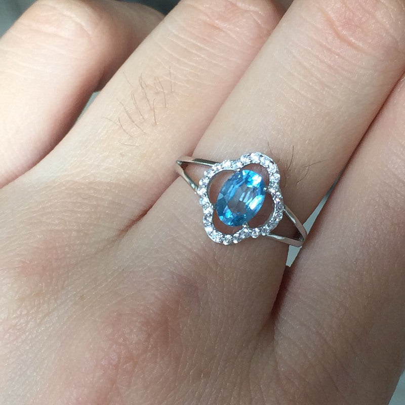Blue Topaz 925 Sterling Silver Ring
