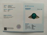 3.25 Ct Oval Mixed Cut Natural Emerald 14K Gold Ring