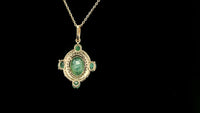 1.64 Ct Oval Emerald 14K Gold Pendant