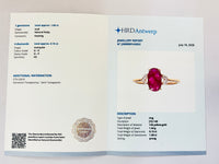 1.75 Ct Oval Natural Ruby 14K Gold Ring