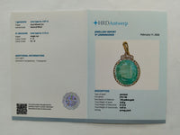 4.79 Ct Oval Mixed Cut Natural Beryl 14K Gold Pendant