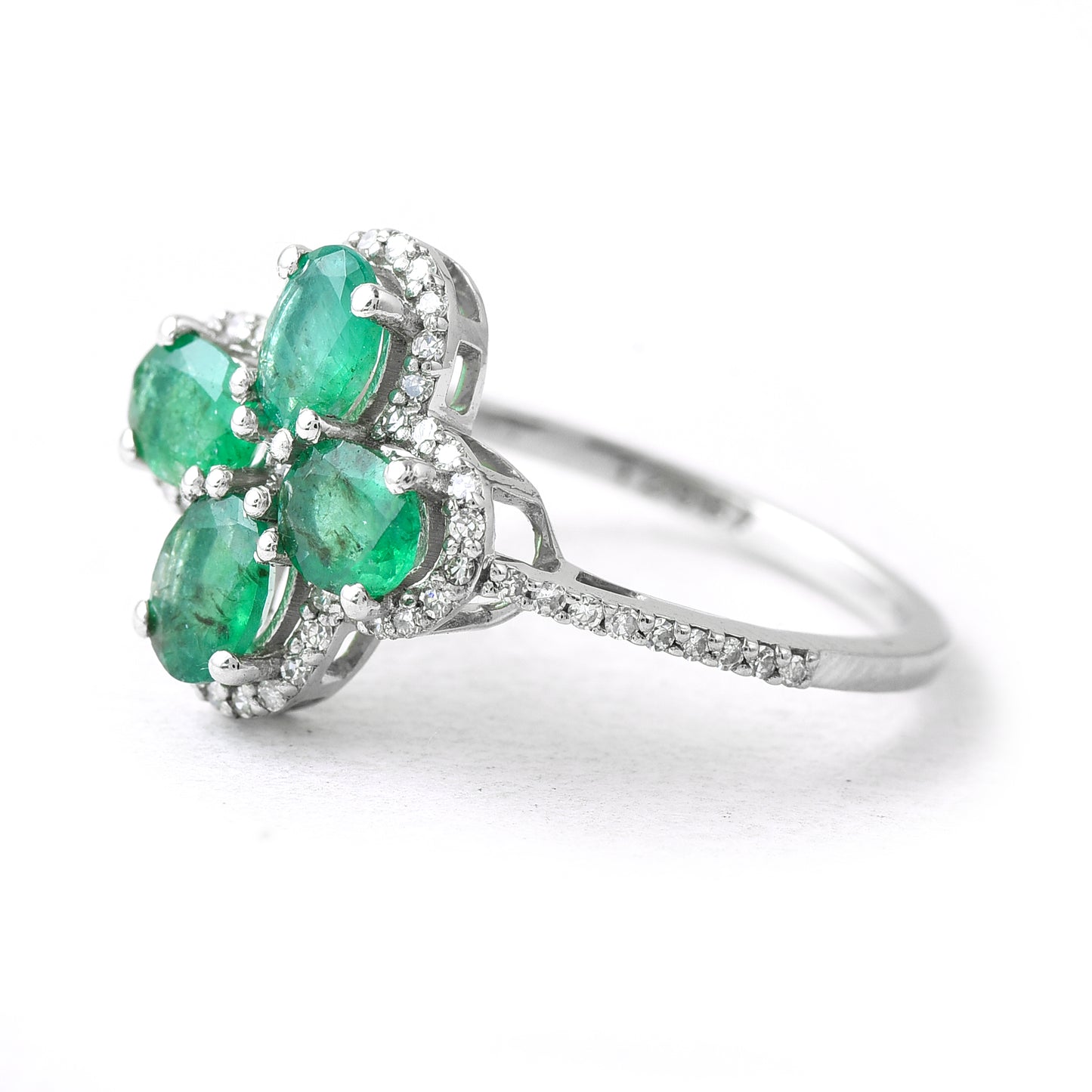 1.29 Ct Oval Emerald 950 Platinum Ring