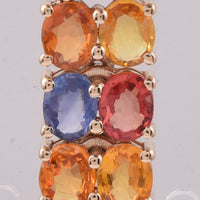1.76 Ct Oval Natural Multi-Coloured Sapphire 14K Gold Pendant