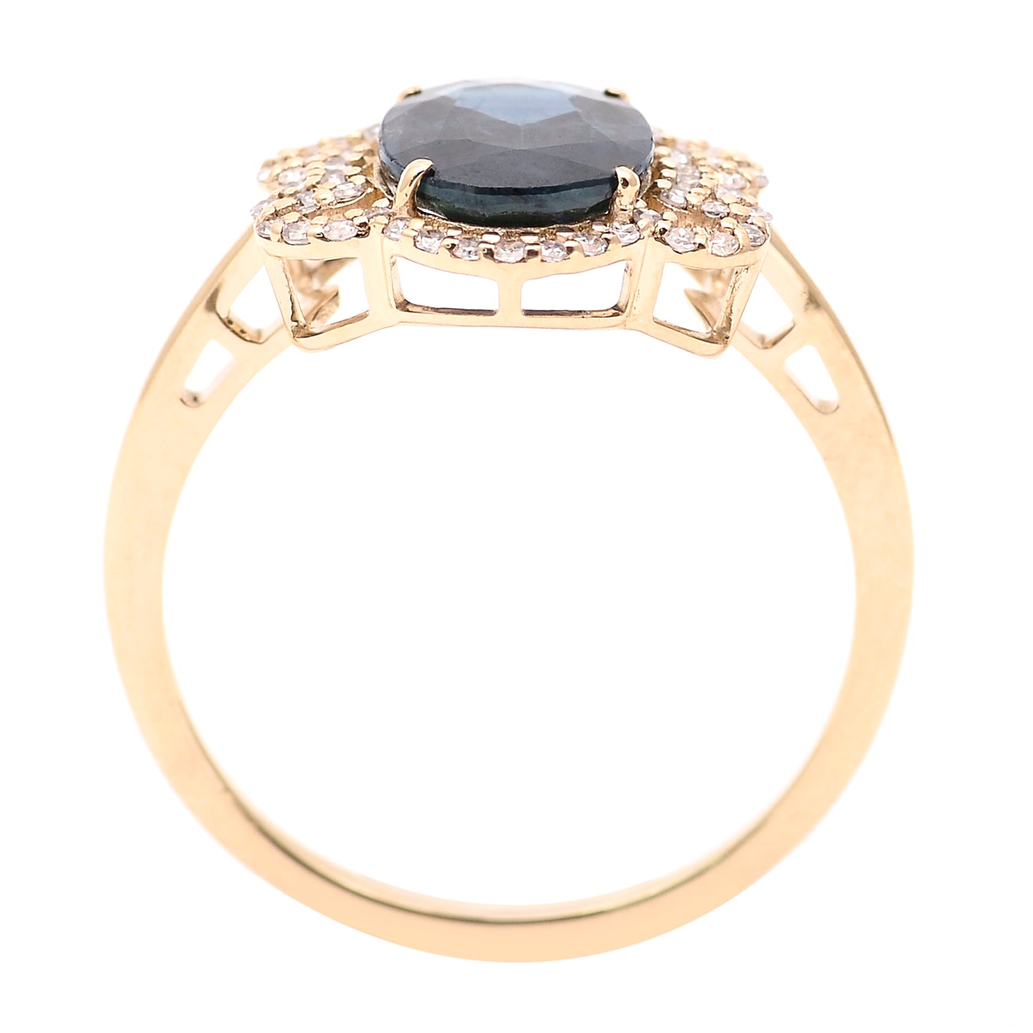 2.09 Ct Oval Natural Sapphire 14K Gold Ring
