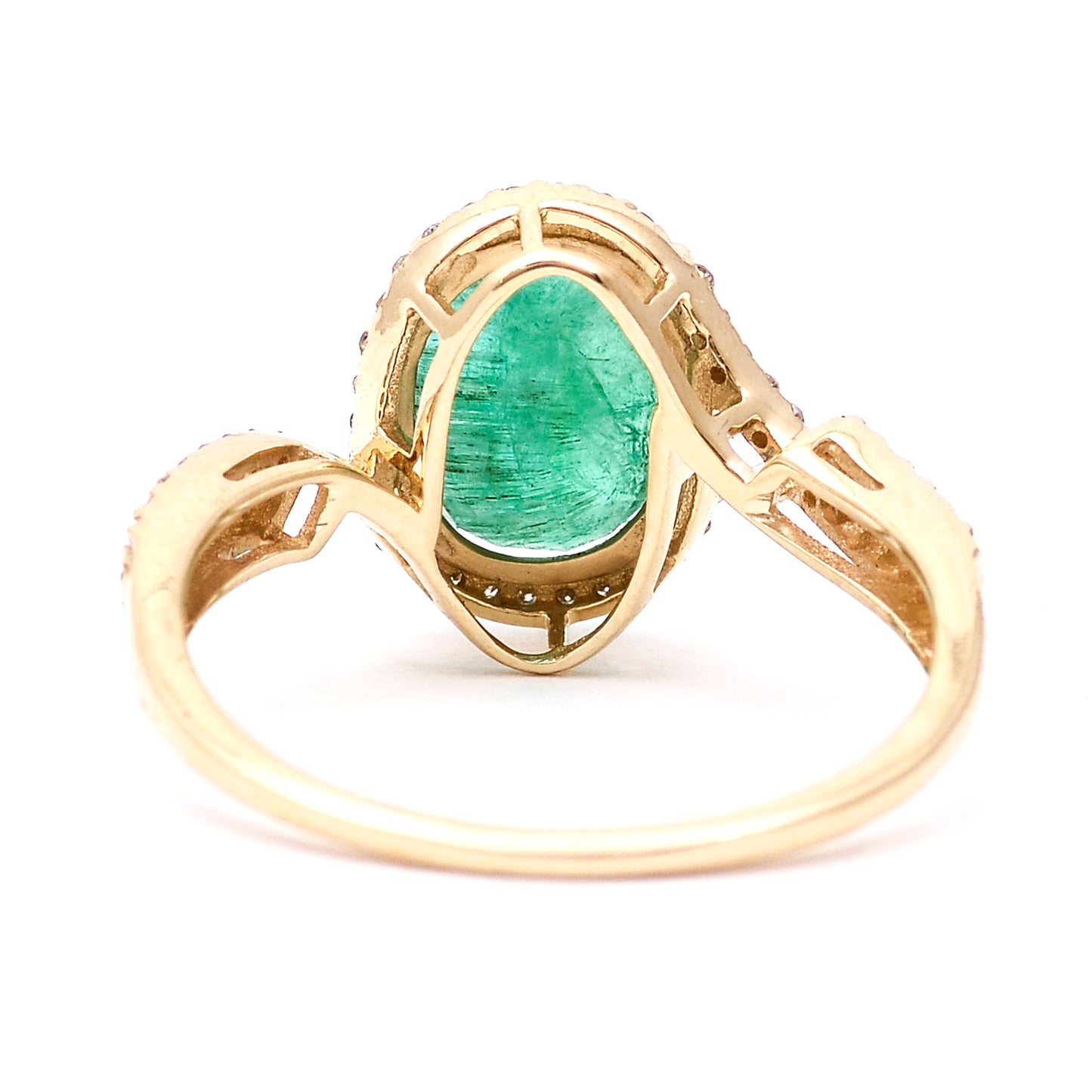 2.35 Ct Oval Natural Emerald 14K Gold Ring