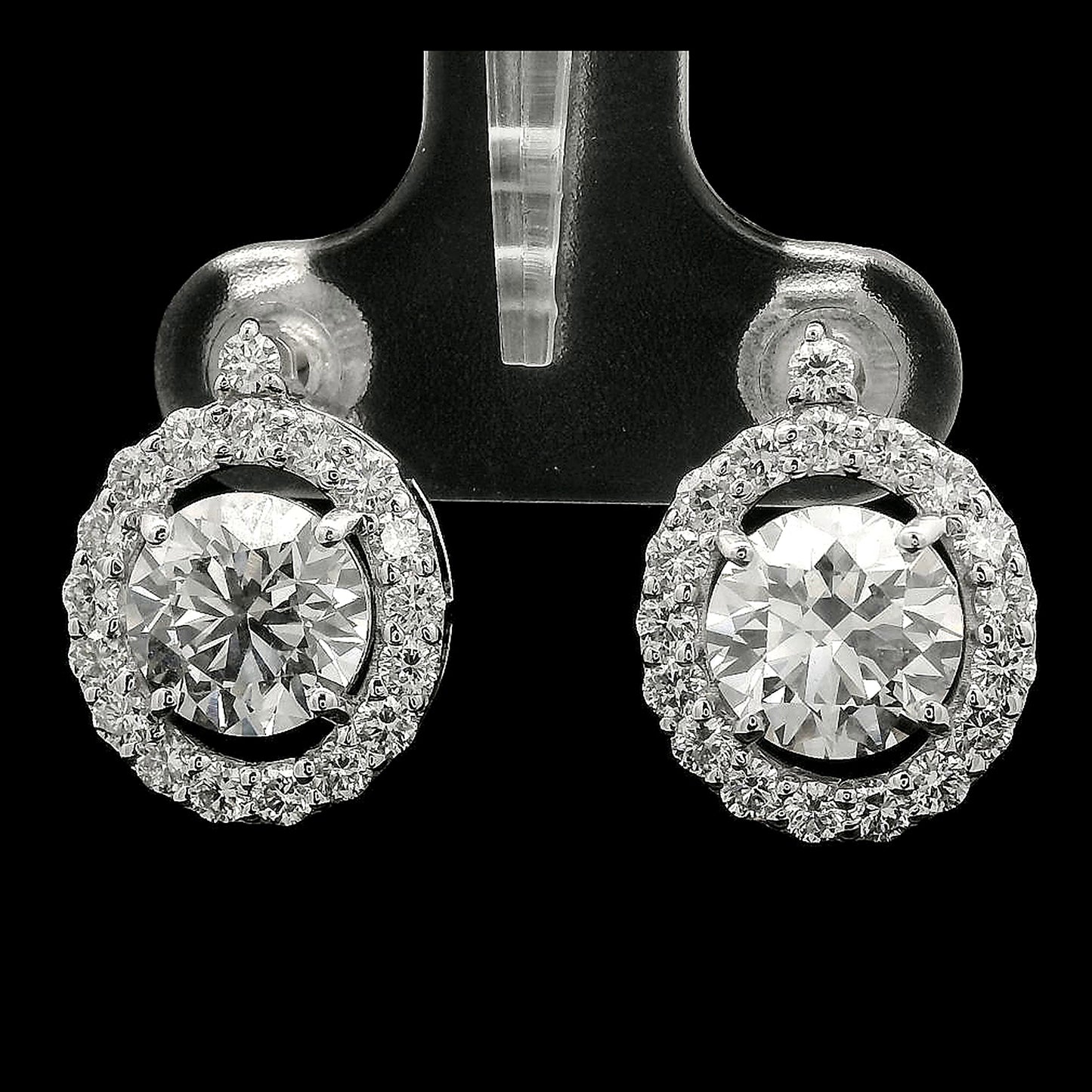 3.97 Carats Lab Grown Diamond 14K Gold Earrings