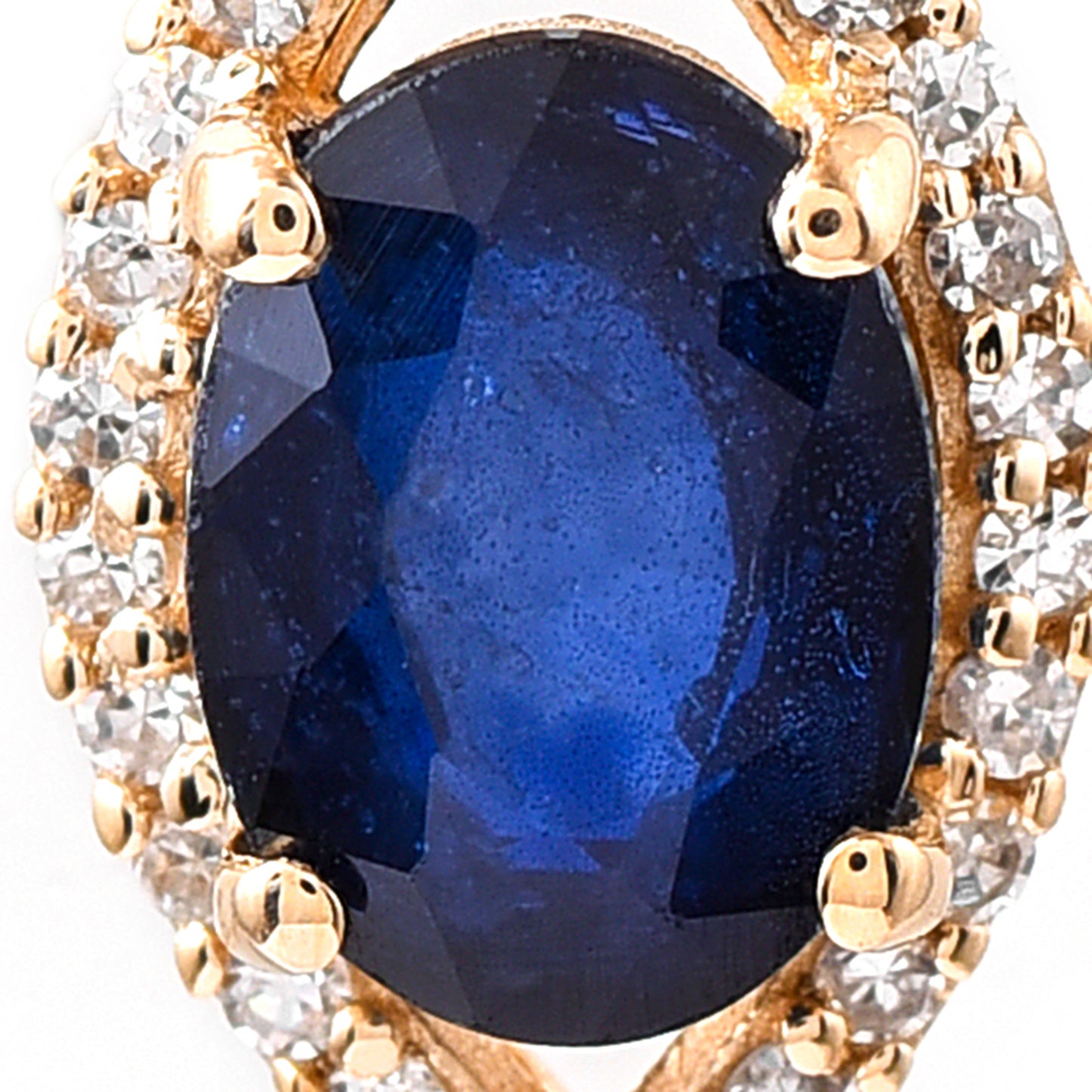 1.28 Ct Oval Mixed Cut Natural Sapphire 14K Gold Pendant
