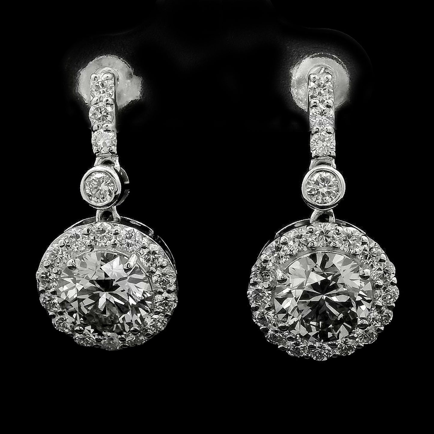 4.18 Carats Lab Grown Diamond 14K Gold Earrings