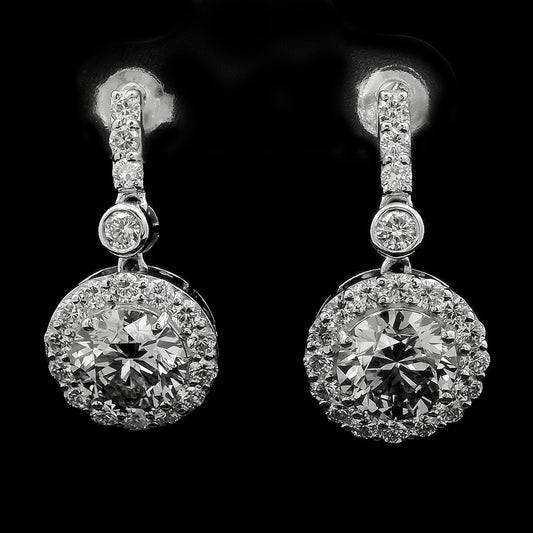 4.18 Carats Lab Grown Diamond 14K Gold Earrings