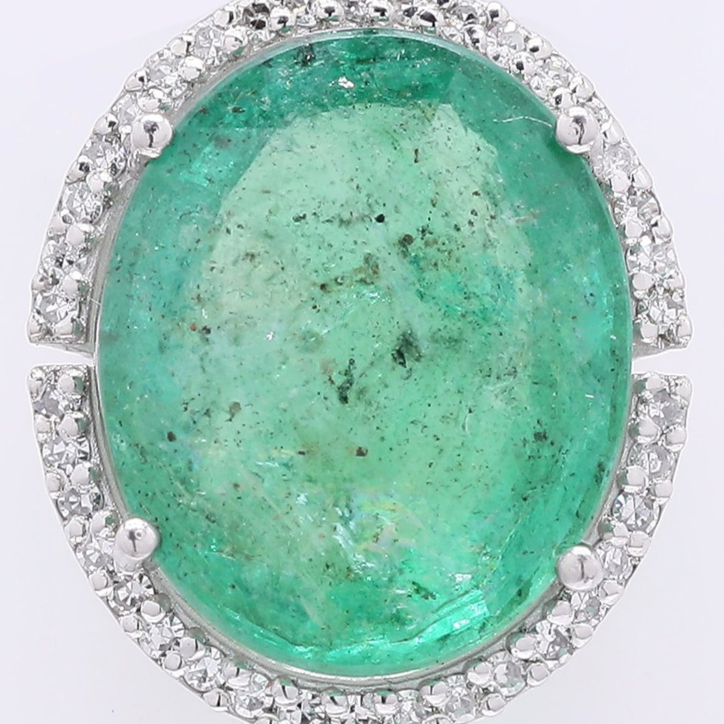 5.72 Ct Oval Mixed Cut Natural Emerald 950 Platinum Pendant