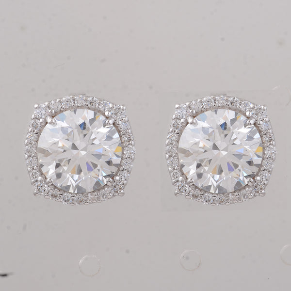 7.03 Carats Lab Grown Diamond 14K Gold Earrings