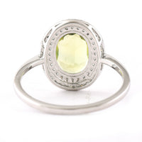 1.69 Ct Oval Mixed Cut Natural Green Sapphire 950 Platinum Ring