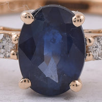 1.44 Ct Oval Natural Sapphire 14K Gold Ring