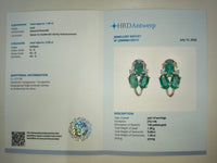 1.53 Ct Oval Natural Emerald 14K Gold Earrings