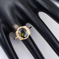 2.77 Ct Oval Mixed Cut Natural Bi Coloured Sapphire 14K Gold Ring