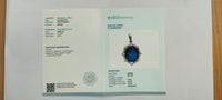 3.86 Ct Oval Mixed Cut Natural Sapphire 14K Gold Pendant