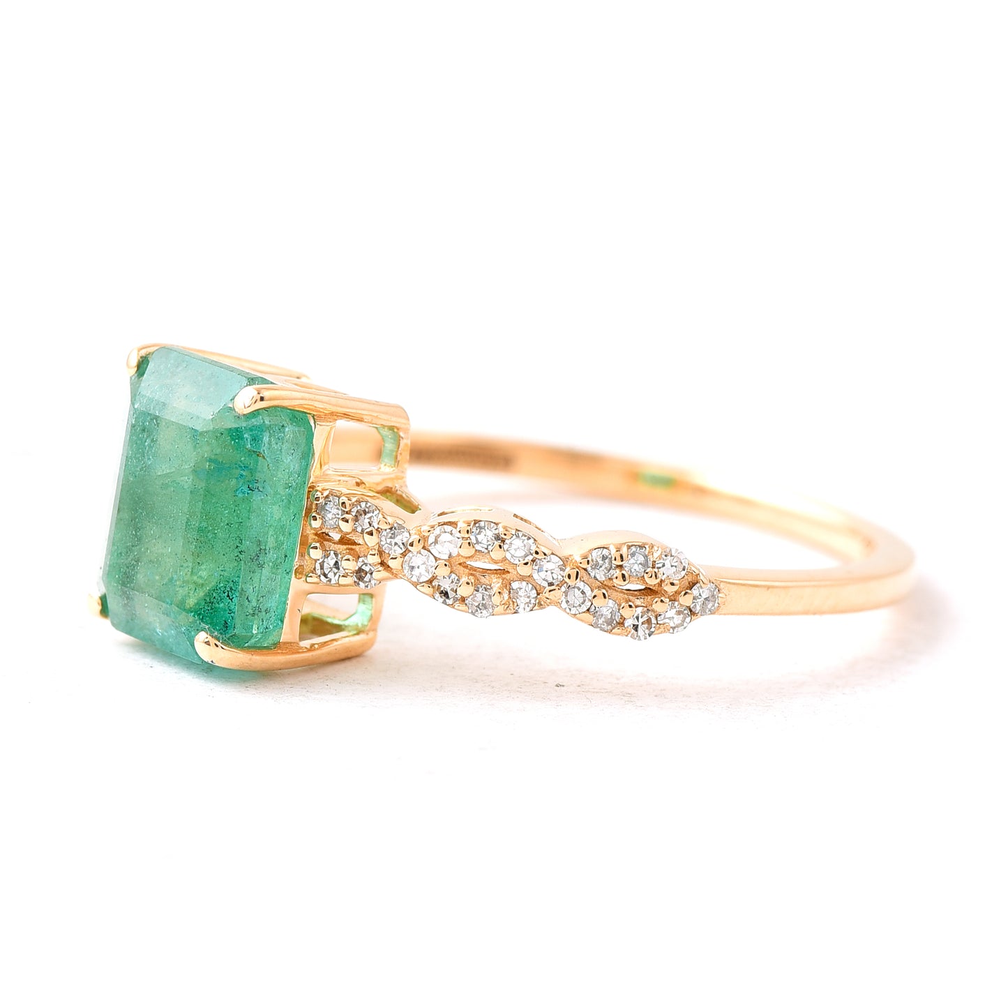 2.11 Ct Octagon Emerald 14K Gold Ring
