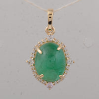 3.67 Ct Oval Emerald 9K Gold Pendant