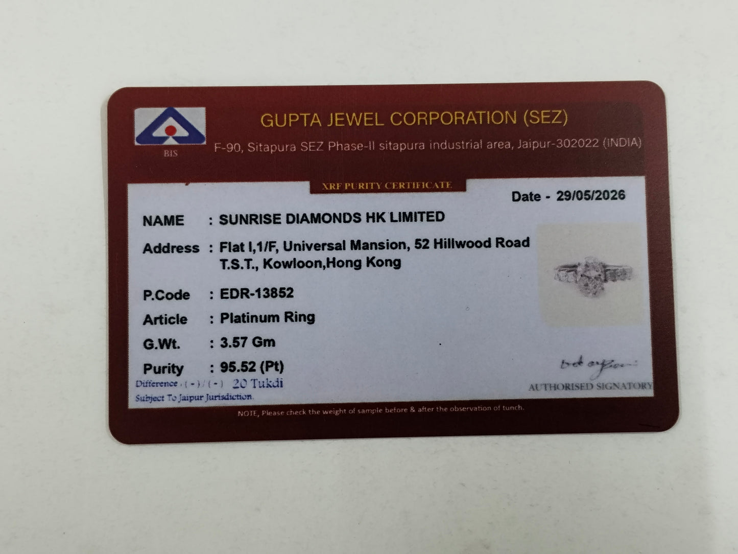 2.74 Ct Oval Lab Grown Diamond 950 Platinum Ring