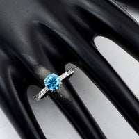 1.42 Carats Blue Lab Grown Diamond 14K Gold Ring
