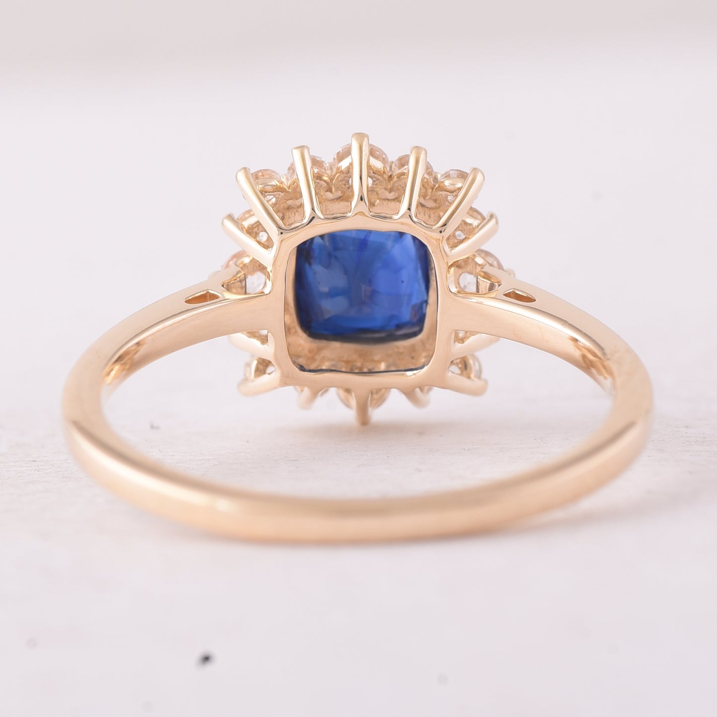 1.48 Ct Cushion Sapphire 9K Gold Ring