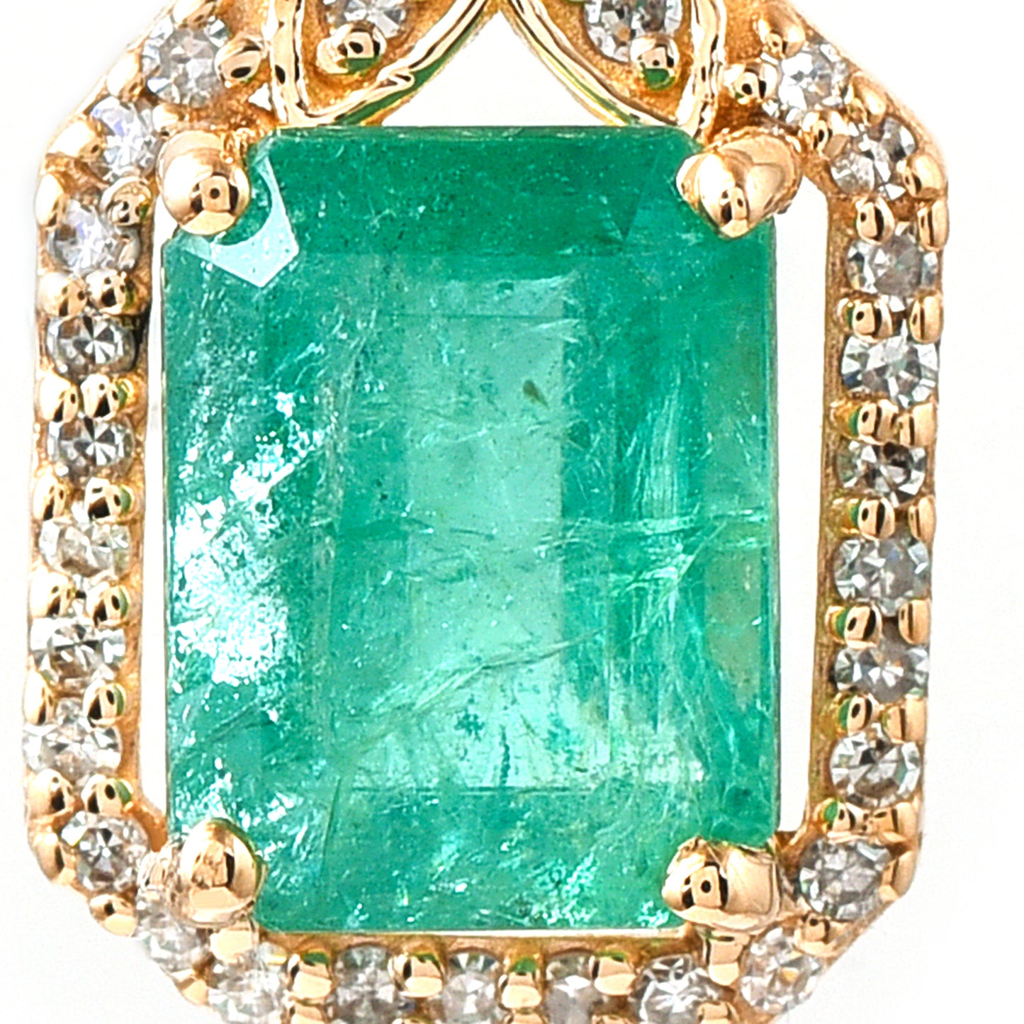 1.57 Ct Octagon Emerald 14K Gold Pendant