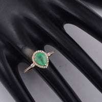 1.49 Ct Pear Emerald 9K Gold Ring