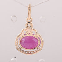 2.81 Ct Oval Ruby 9K Gold Pendant
