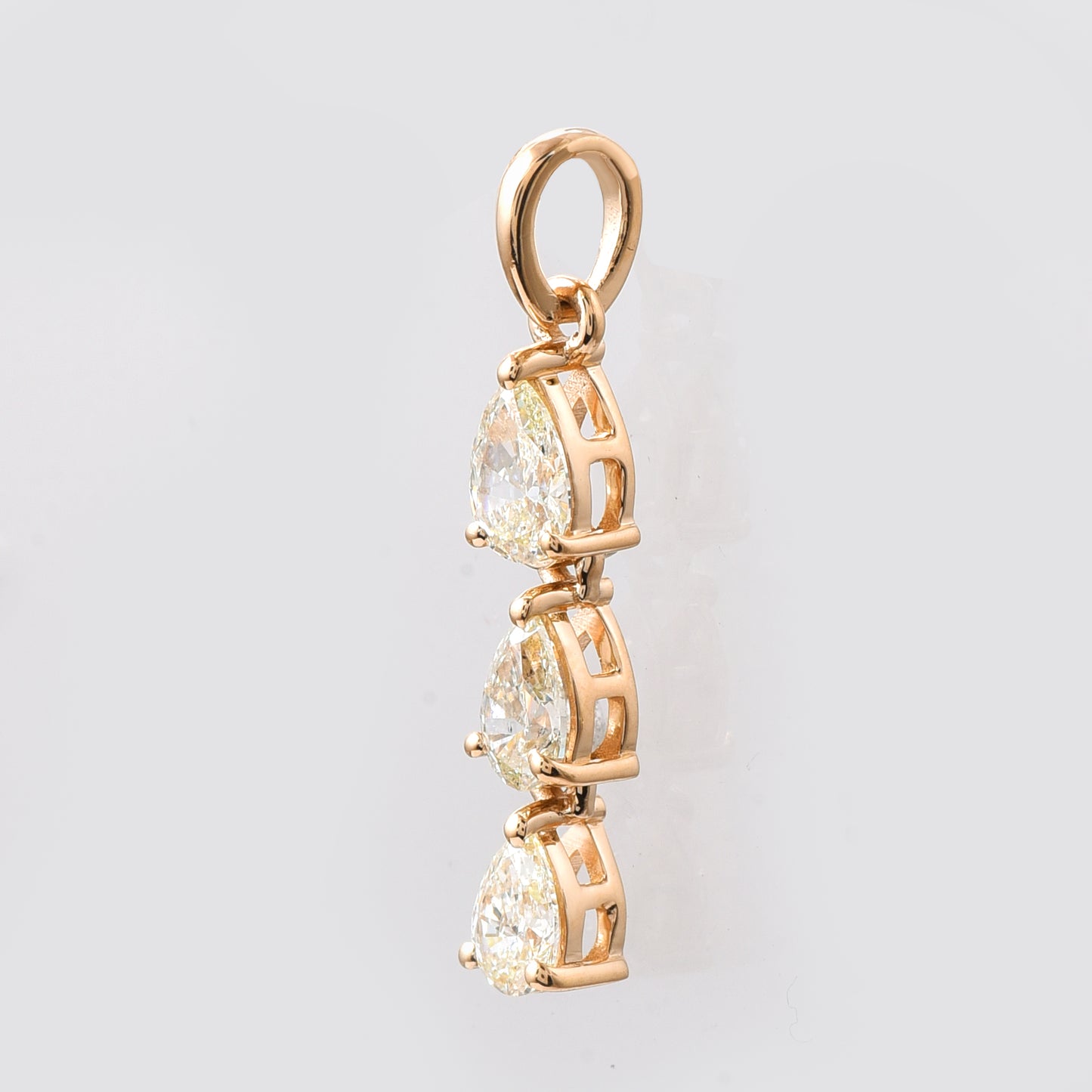 0.53 Ct Pear Diamond 14K Gold Pendant