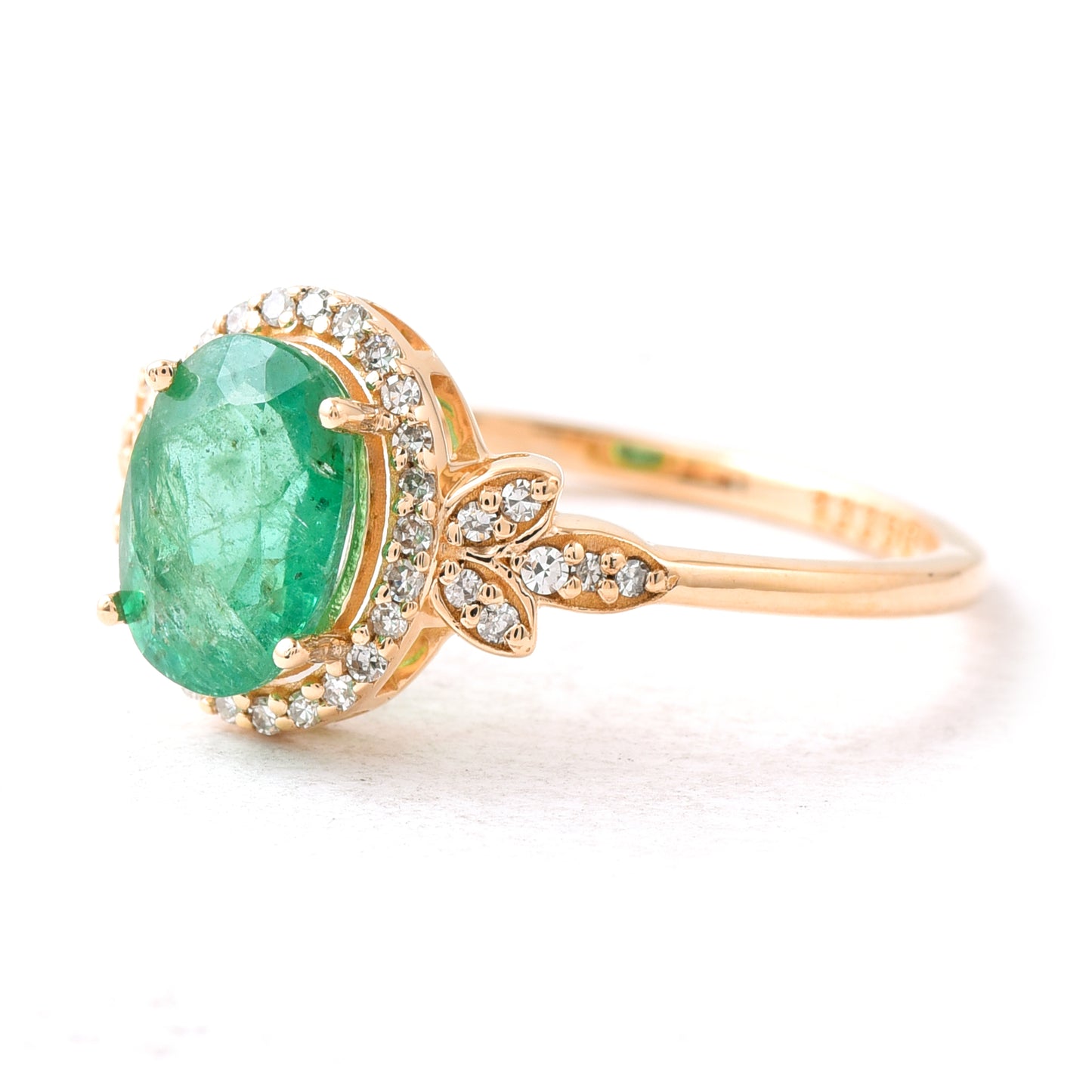 1.28 Ct Oval Emerald 14K Gold Ring