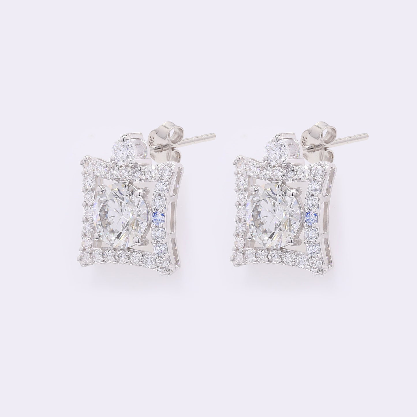 2.76 Carats Lab Grown Diamond 14K Gold Earrings