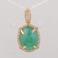 3.32 Ct Oval Emerald 9K Gold Pendant