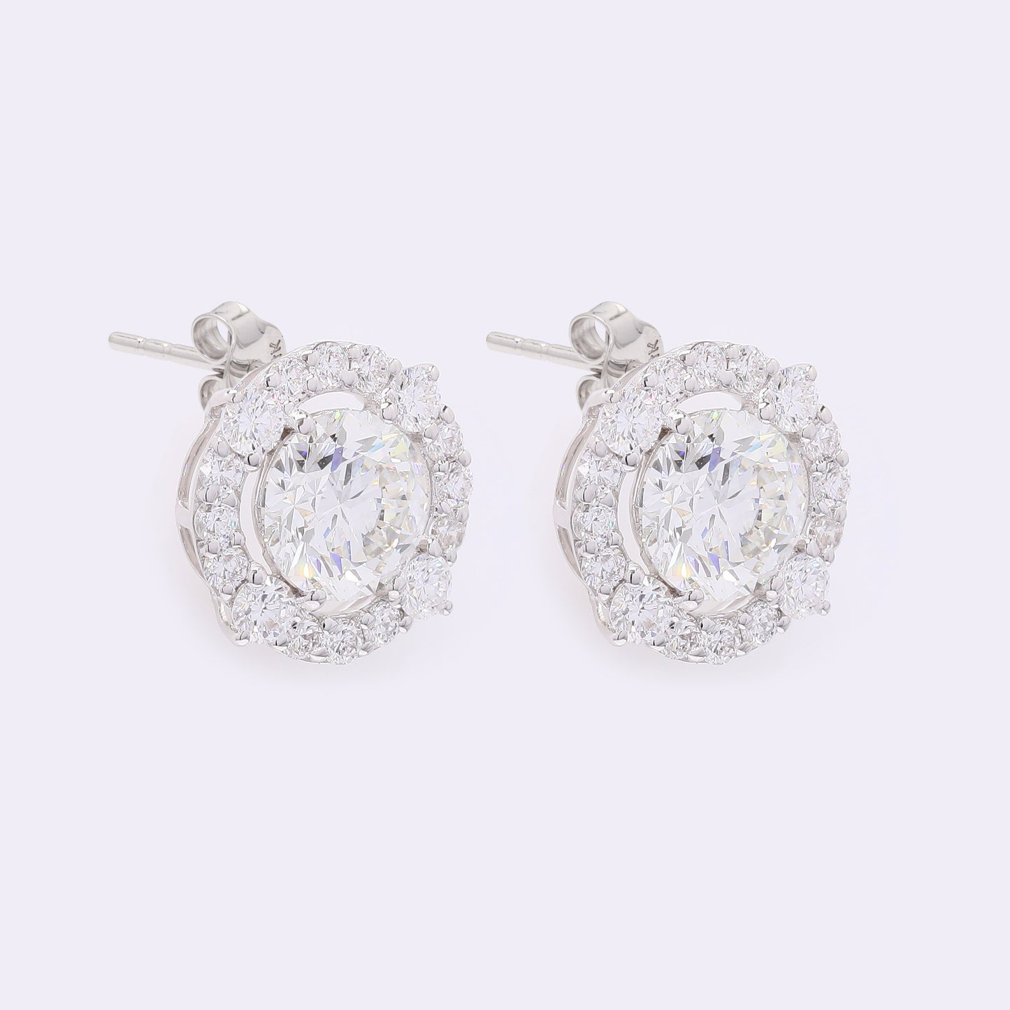 4.41 Carats Lab Grown Diamond 14K Gold Earrings