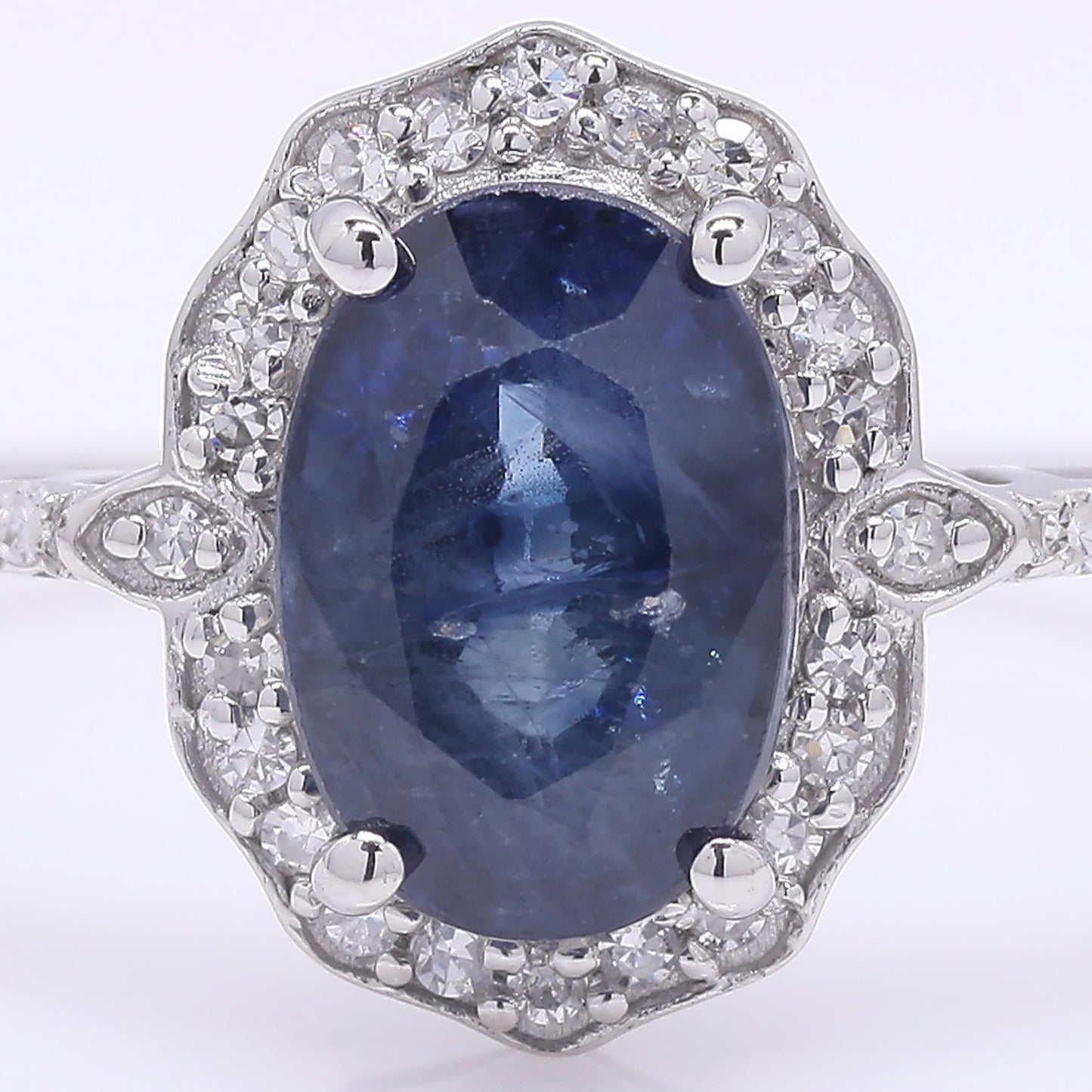 1.82 Ct Oval Mixed Cut Natural Sapphire 950 Platinum Ring
