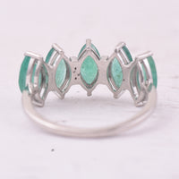2.17 Ct Marquise Mixed Cut Natural Emerald 950 Platinum Ring