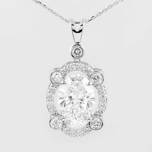 4.94 Carats Lab Grown Diamond 14K Gold Pendant