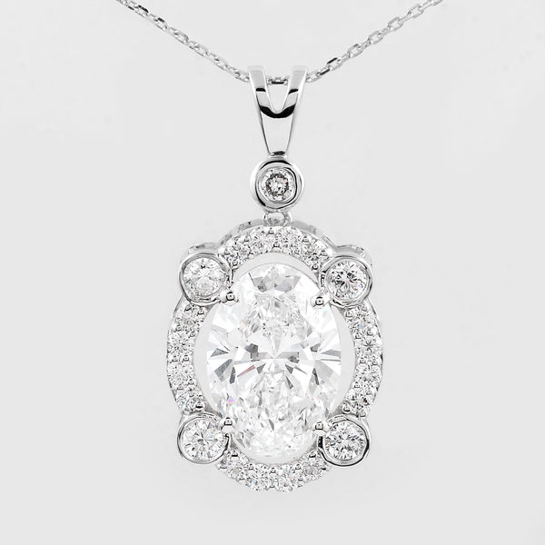 4.94 Carats Lab Grown Diamond 14K Gold Pendant
