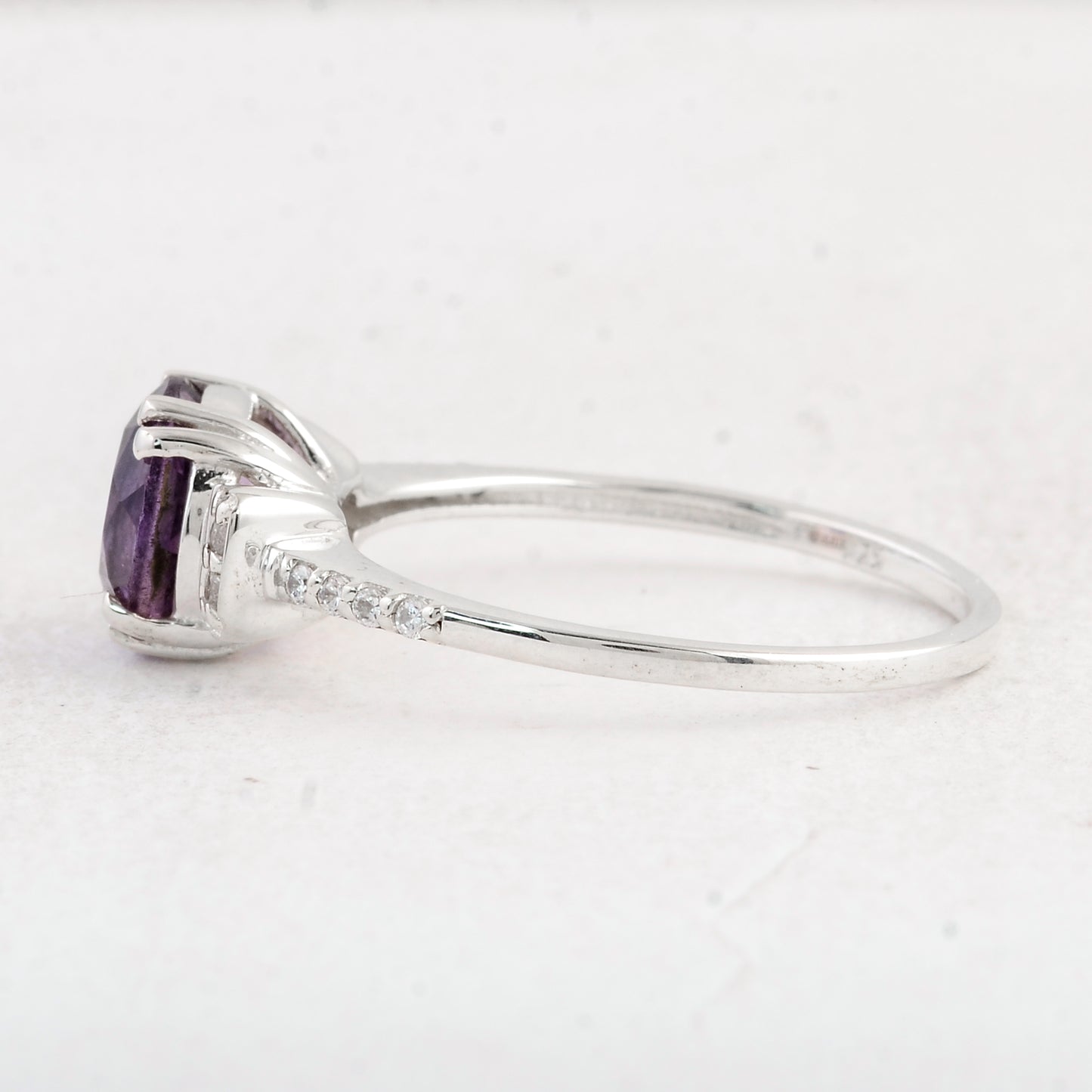 2.02 Ct Round Amethyst 925 Sterling Silver Ring