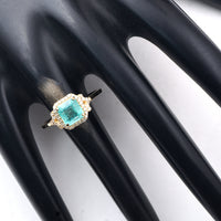 1.33 Ct Octagon Step Cut Natural Emerald 14K Gold Ring