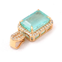 2.50 Ct Octagon Step Cut Natural Emerald 14K Gold Pendant